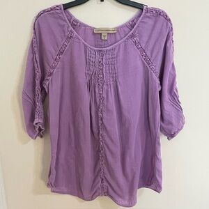 Nine West Vintage America Lilac Boho Cotton Blouse Women’s Size M
